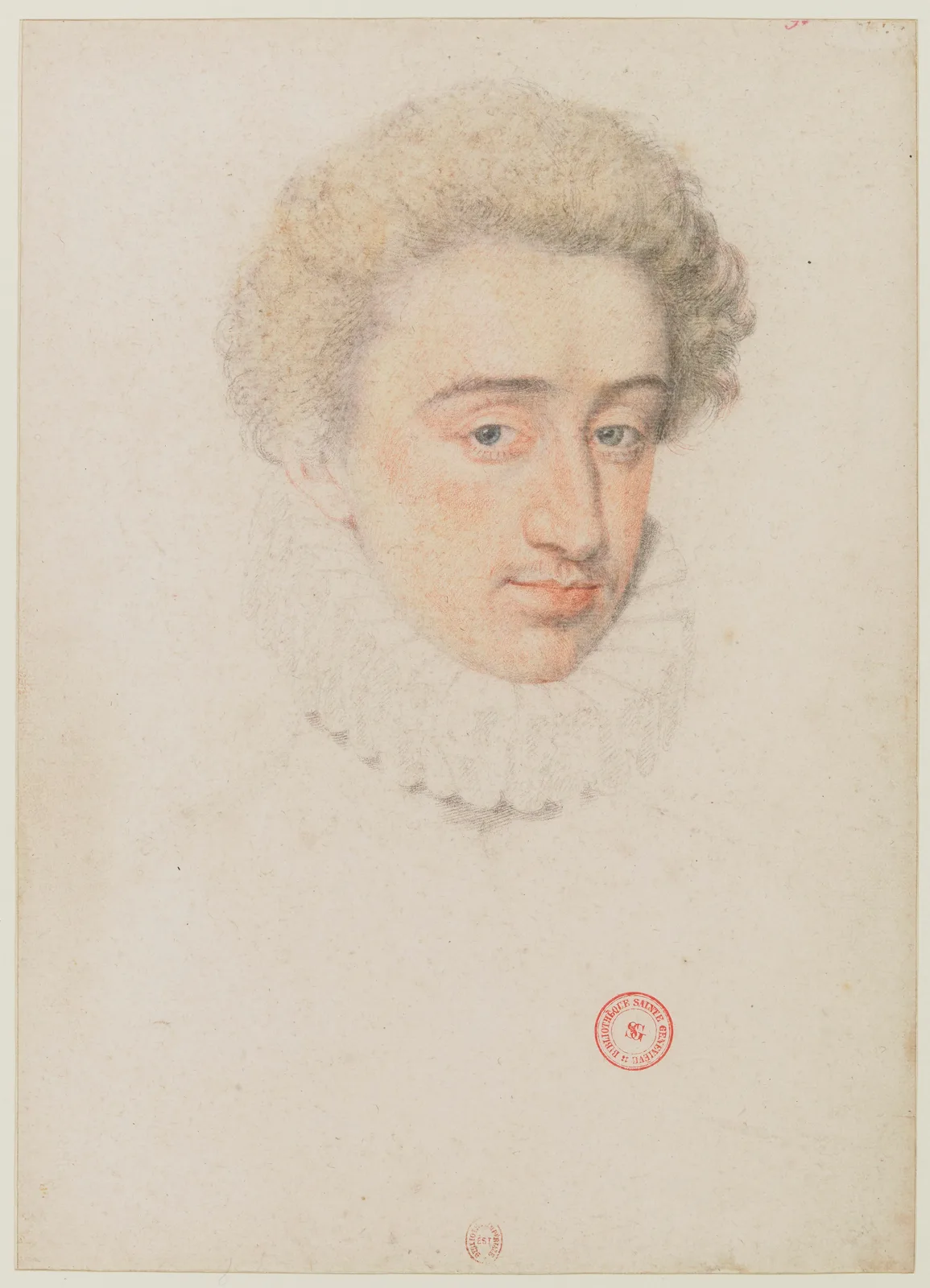Portrait au crayon d'Henri IV, roi de Navarre, par Pierre Dumonstier (1568).