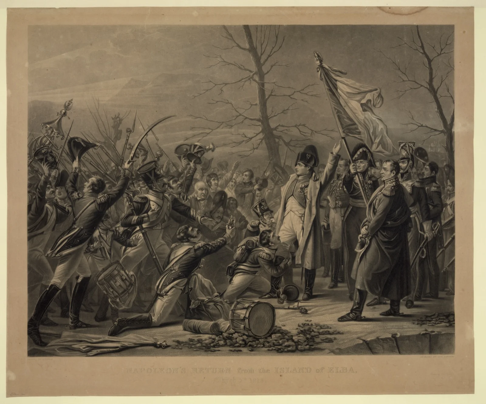 Napoléon faisant face aux troupes royales à Laffrey, le 7 mars 1815.