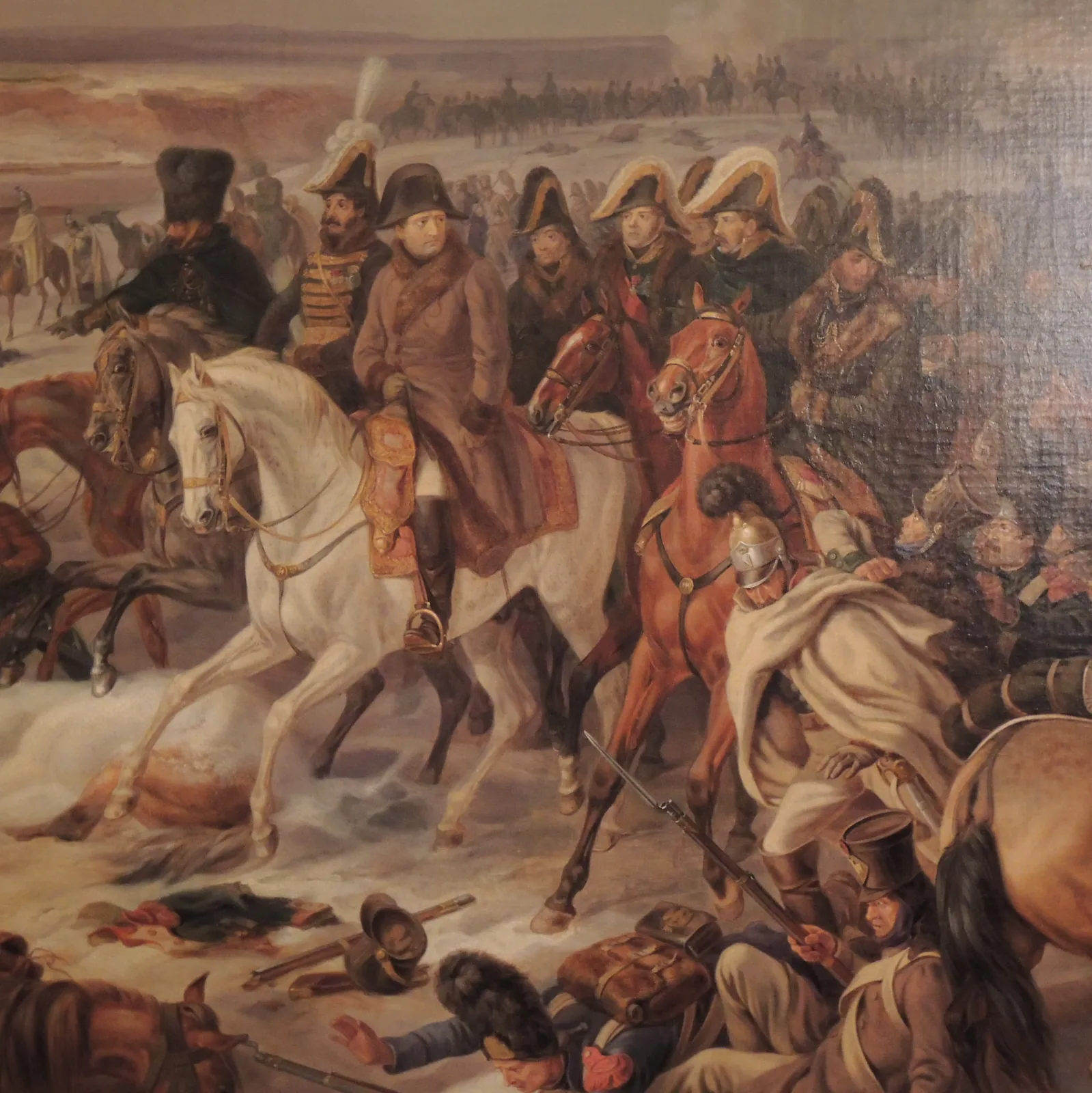 La Grande Armee en retraite devant le Kremlin, decembre 1812.