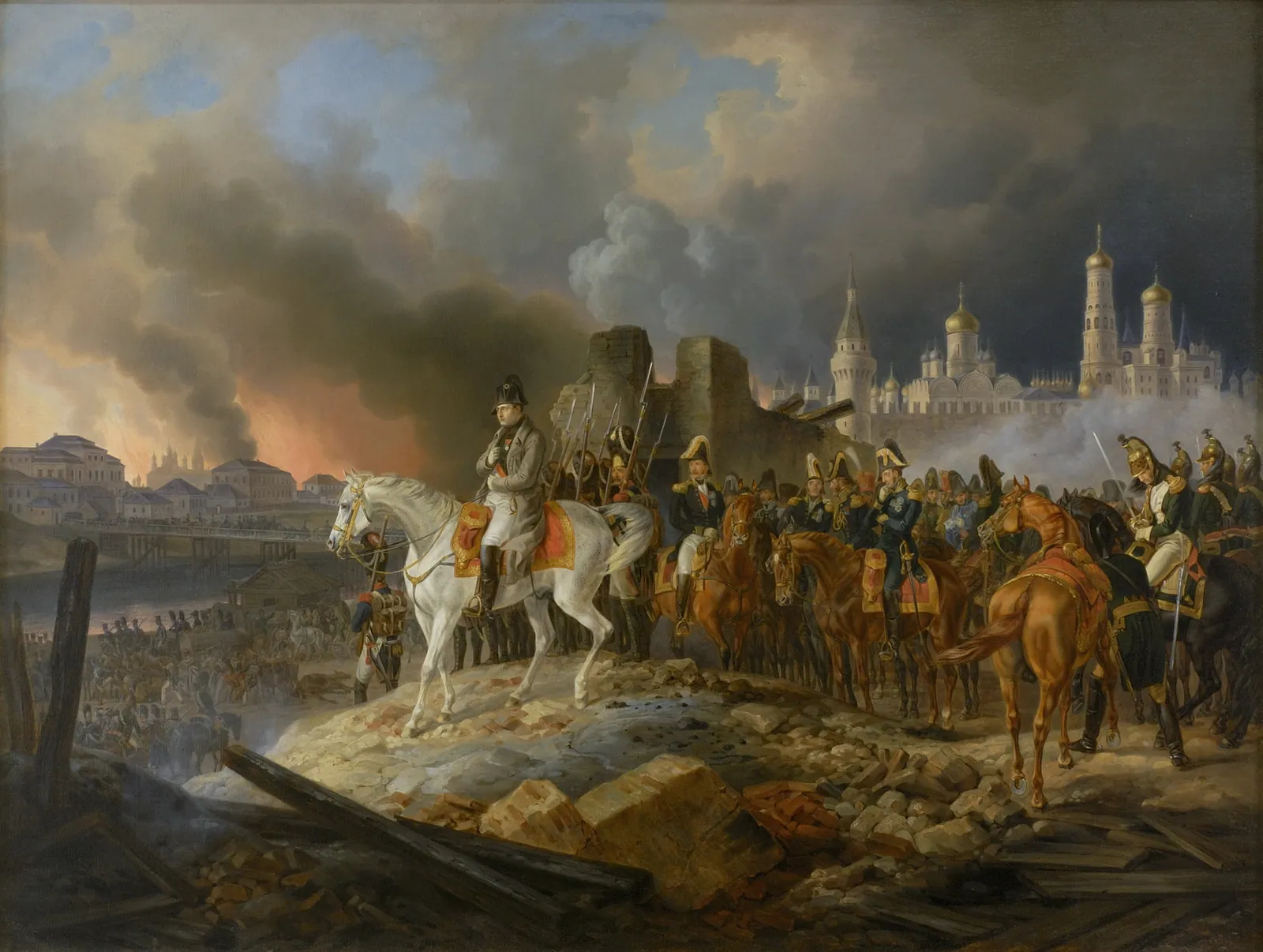 Napoleon dans Moscou en flammes, septembre 1812.