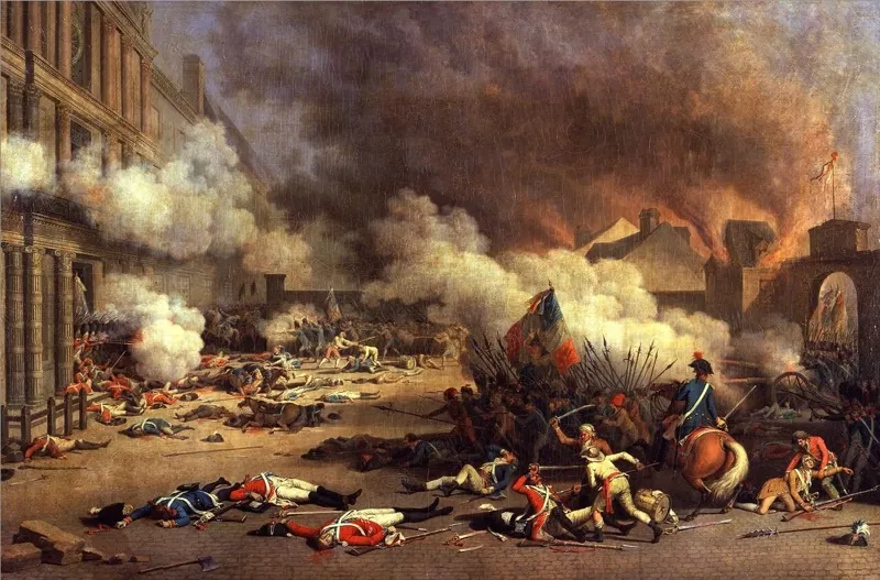 Tableau de 1793 : l’assaut du palais des Tuileries, le 10 août 1792.
